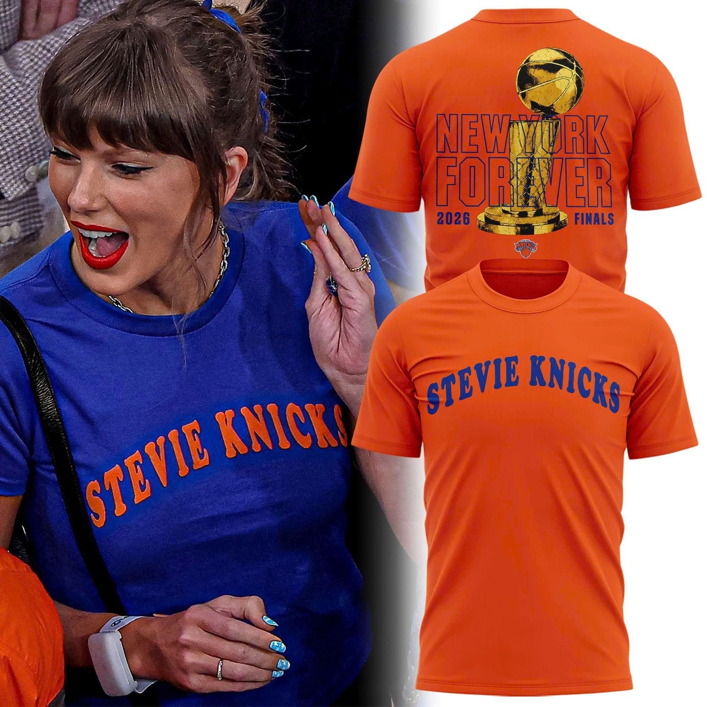 Stevie Knicks Shirt, Taylor Swift Shirt-Orange, New York Knicks Finals Shirt | KP57