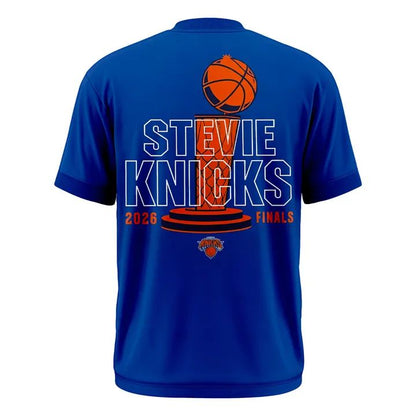 New York Knicks Stevie Knicks 2026 Finals T-Shirt - Blue v2 | SG78