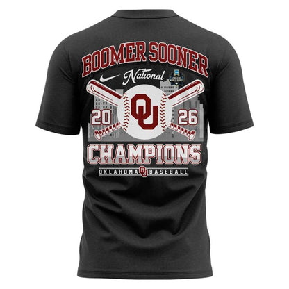 Oklahoma Sooners Charcoal 2026 NCAA Division I Baseball National Champions Locker Room T-Shirt