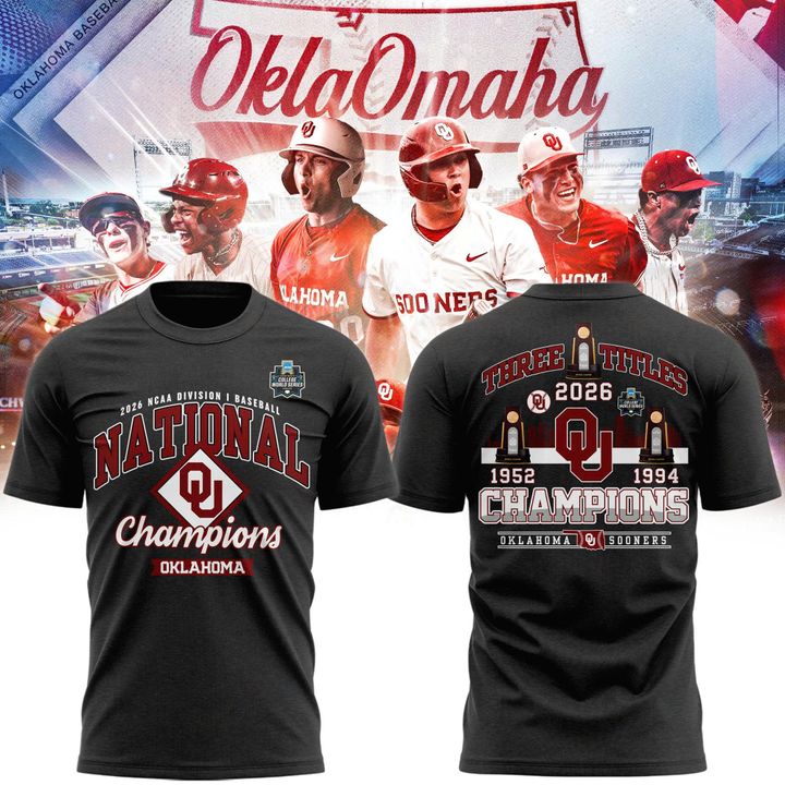 Oklahoma Sooners 2026 NCAA Baseball National Champions Locker Room T-Shirt - Charcoal Heather