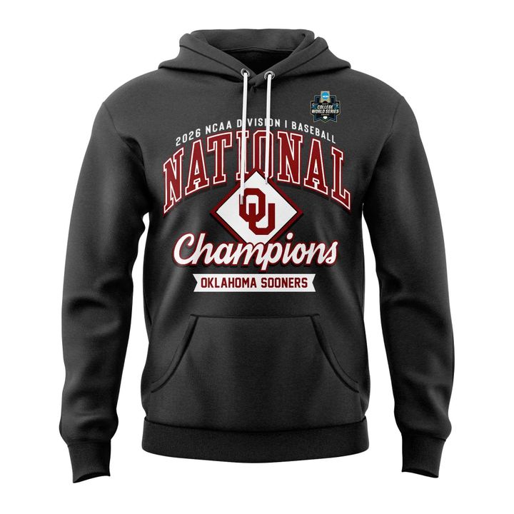 Oklahoma Sooners Charcoal 2026 NCAA Division I Baseball National Champions Locker Room Hoodie