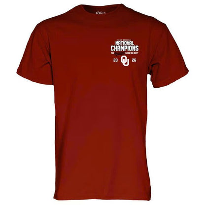 Unisex Blue 84 Crimson Oklahoma Sooners 2026 NCAA Baseball Men's College World Series Champions Bracket T-Shirt