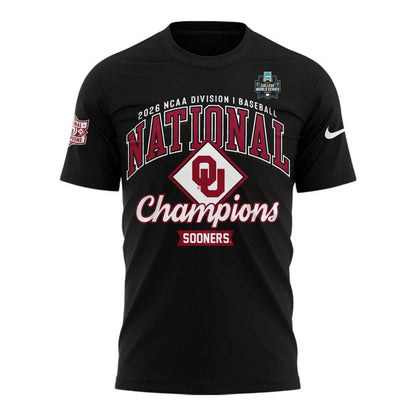 Men's Champion Black Oklahoma Sooners 2026 NCAA Baseball Men's College World Series Champions Locker Room T-Shirt