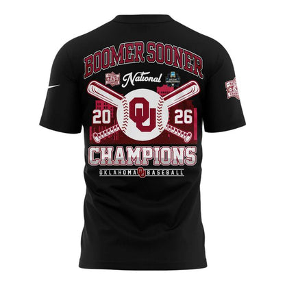 Men's Champion Black Oklahoma Sooners 2026 NCAA Baseball Men's College World Series Champions Locker Room T-Shirt