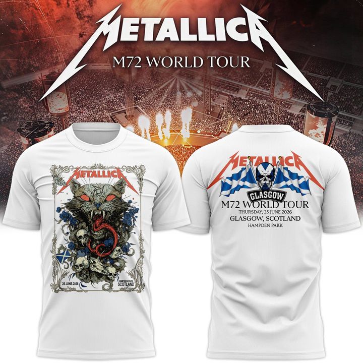 Metallica M72 World Tour Glasgow Special T-shirt - White | BN50