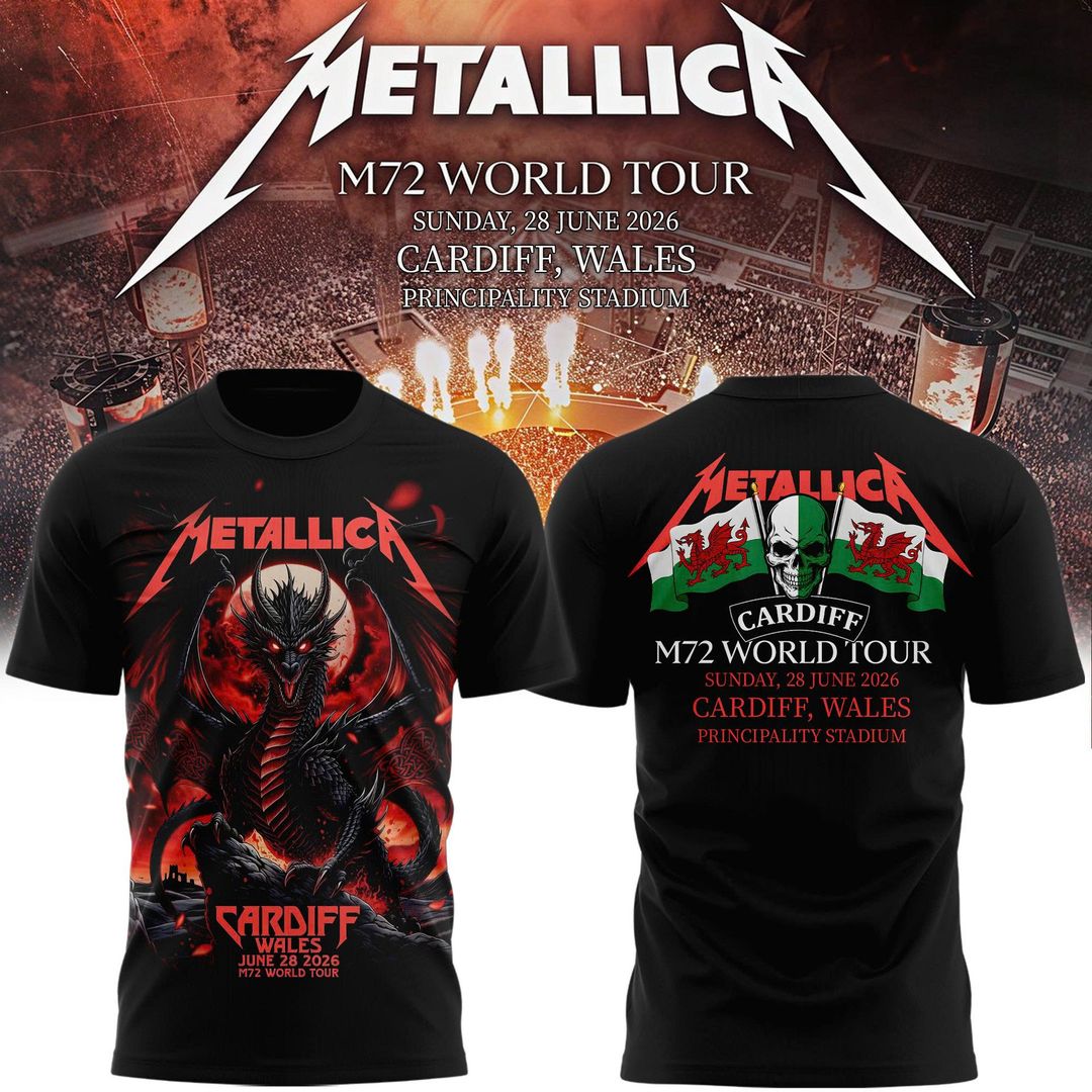 Metallica 2026 M72 World Tour Cardiff, Wales Special T-shirt | NJ84