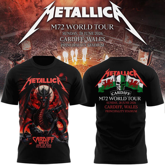 Metallica 2026 M72 World Tour Cardiff, Wales Special T-shirt | NJ84