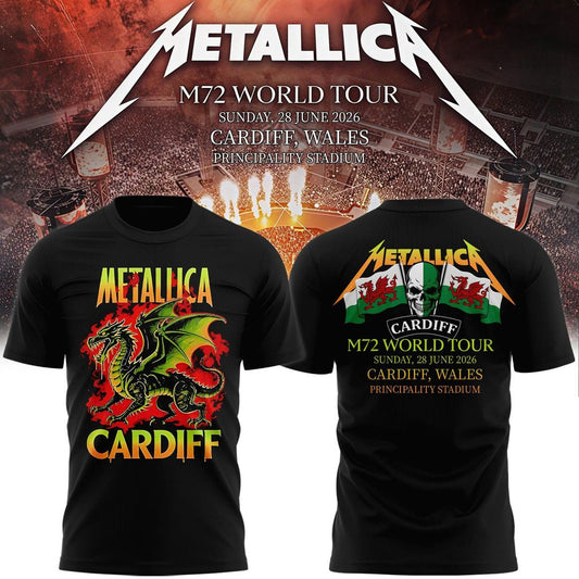 Metallica 2026 M72 World Tour Cardiff, Wales T-shirt | RR34