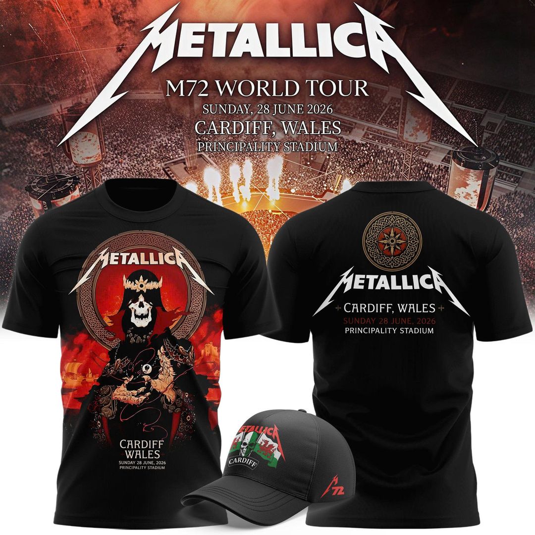 Metallica 2026 M72 World Tour Cardiff, Wales Limited T-shirt | MV62