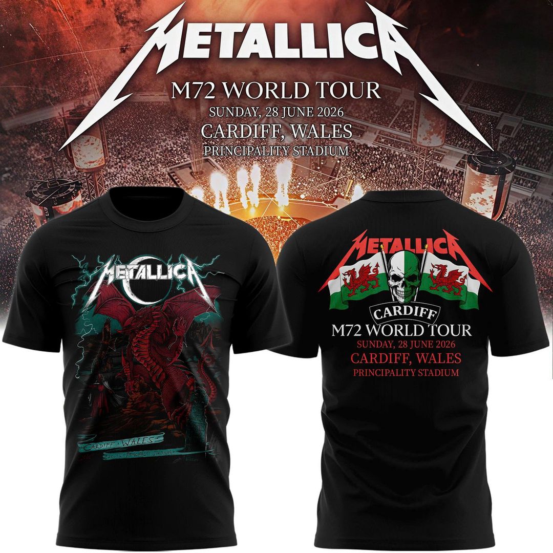 Metallica M72 World Tour Cardiff, Wales T-shirt | YI85