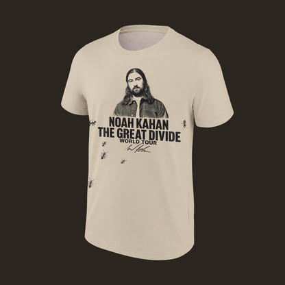 2026 Exclusive T-Shirt Signatures Print Noah Kahan x Boston Red Sox "THE GREAT DIVIDE WORLD TOUR" | DV60
