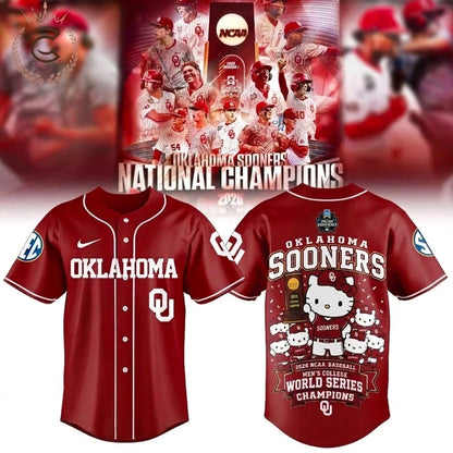 Sooners x Hello Kitty 2026 Baseball Men’s College World Series Champions Jersey