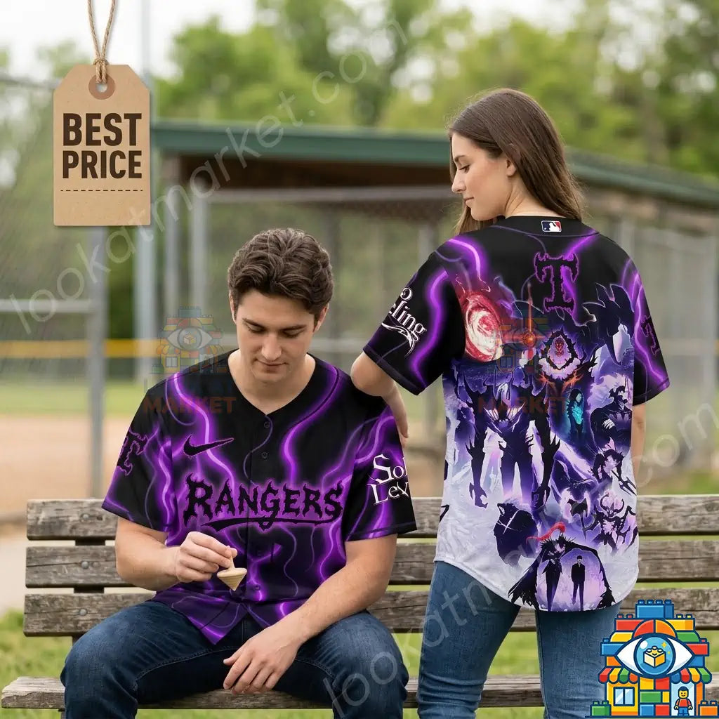 Texas Rangers x Solo Leveling Night 2026 Shadow Army Baseball Jersey