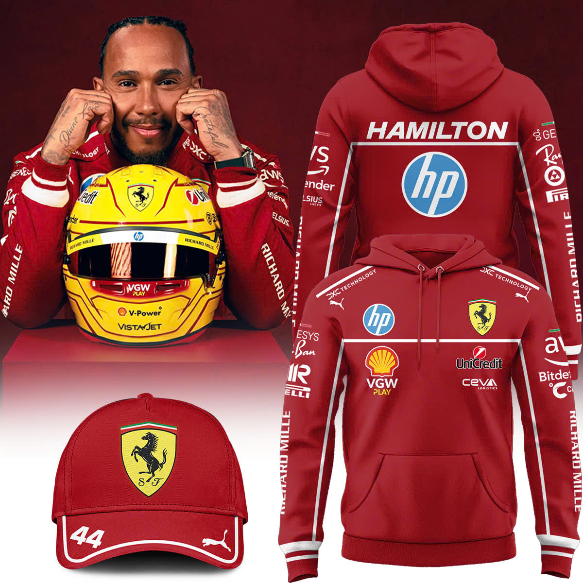__Lewis Hamilton Ferrari Limited Edition hoodie. | VH60