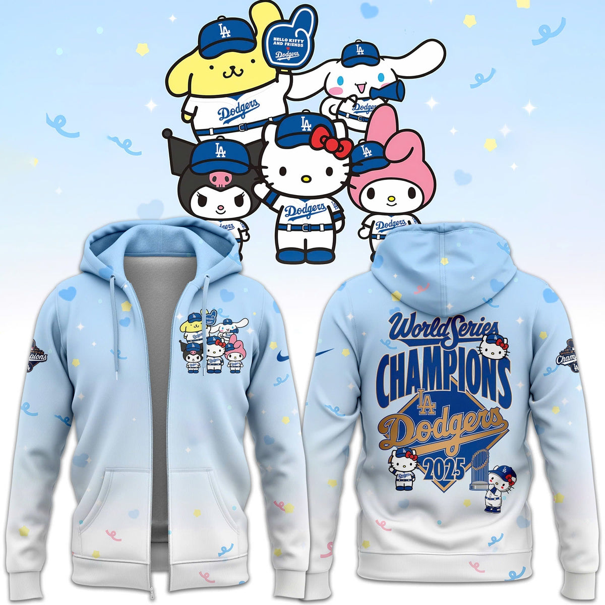 2026 HELLO KITTY x DODGERS CHAMPIONS Zip Hoodie